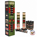 UXO 6-inch double-break canister shell kit with 12 premium canister shells, 2 launch tubes, military-inspired packaging, and maximum aerial performance from Golden Eagle Fireworks.