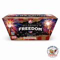 Celebrate Freedom 500 gram aerial cake by SFX Fireworks featuring 42 shots, patriotic fireworks packaging and consumer aerial performance available at Golden Eagle Fireworks