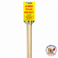 Jumbo Texas Rocket sky rocket fireworks featuring bright yellow packaging, long wooden guide sticks, jumbo rocket style design, report-style novelty rocket, and celebration-ready fireworks available at Golden Eagle Fireworks.