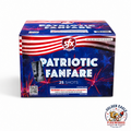 Golden Eagle Fireworks SFX Patriotic Fanfare 25-shot 350g performance cake SRX10171, shoots flaming balls and reports consumer fireworks UN0336 1.4G, Houston TX