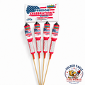 Golden Eagle Fireworks Sky Painter Freedom Celebration Rocket 4-pack JL1971R, classic patriotic aerial rockets with long wooden guide sticks, flammable rocket consumer fireworks, Houston TX