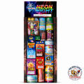 Neon Night assorted fireworks pack featuring colorful fountains, novelties, and family fireworks from Golden Eagle Fireworks.