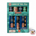 Land of the Free 17-piece fireworks assortment featuring artillery shells, aerial repeaters, fountains, and premium consumer fireworks from Golden Eagle Fireworks.