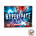 Hyperspace 500 gram aerial cake by SFX Fireworks featuring 36 shots and futuristic space-themed packaging, available at Golden Eagle Fireworks in Humble Texas.