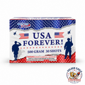 USA Forever 500 gram consumer fireworks cake by Sky Painter — 30 shots, bold patriotic soldier design, available at Golden Eagle Fireworks