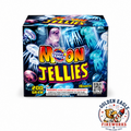Golden Eagle Fireworks Happy Family Moon Jellies 200g fireworks cake angled view, 16 shots flaming balls and reports, deep sea bioluminescent moon jellyfish artwork, Houston TX